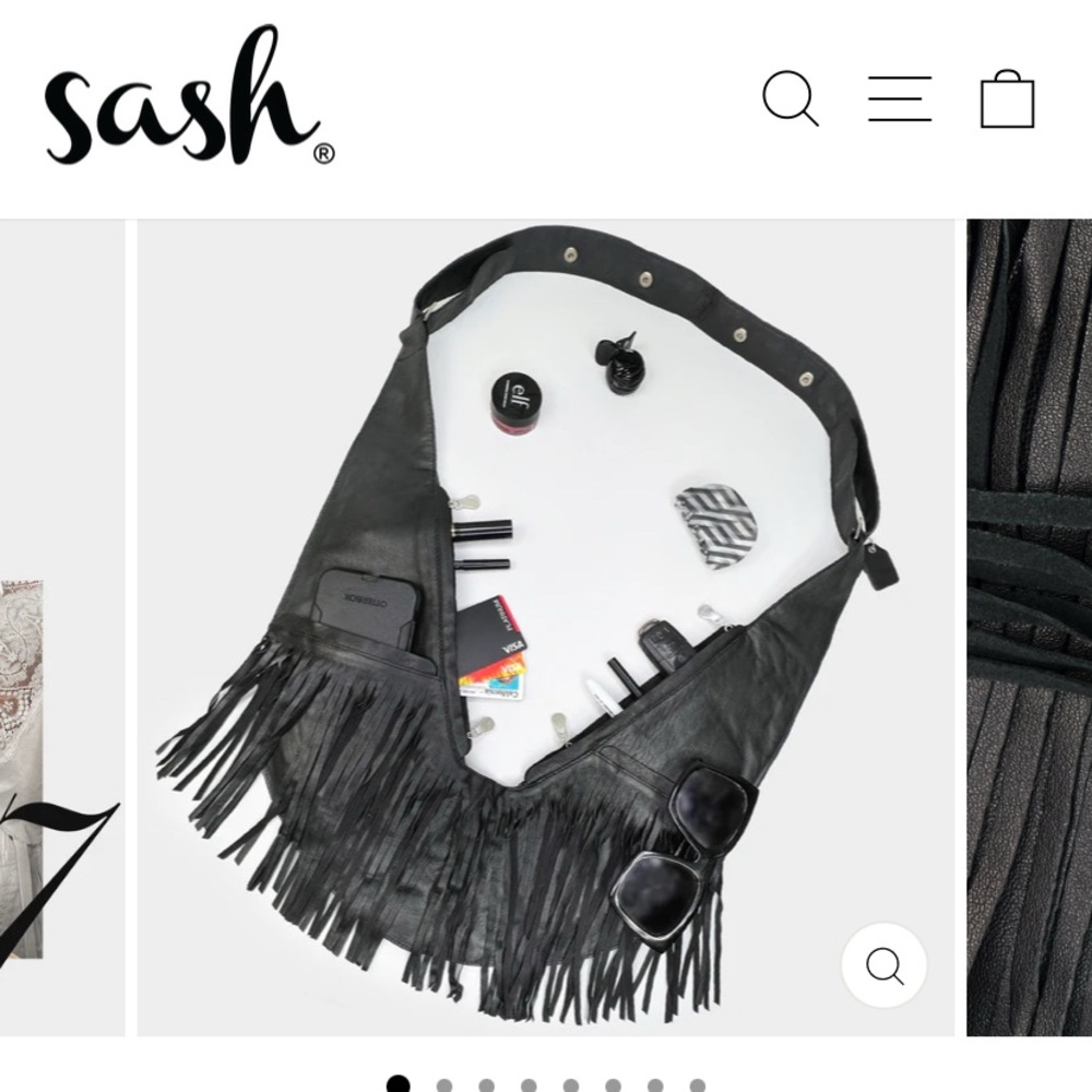 Black Fringe Sash Bag